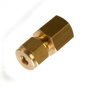 6mm x 1/4" BSP Female Compression Coupling Brass CxFI Pipe Fitting Thunderfix - Picture 1 of 2