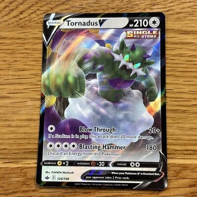 Tornadus V Ultra Rare - 124/198 - Chilling Reign Pokemon 2021 - Image 1 of 2