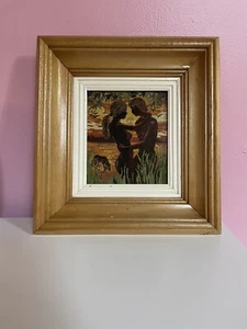 Arte enmarcado a punta de aguja de colección pareja desnuda caballo - Imagen 1 de 4