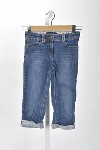 Mini Boden Floral Trim Cuffed Jeans Adjustable Waist Size 8 - Picture 1 of 3