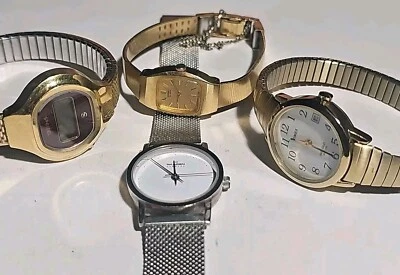 (4) Watch LOT Women's Skagen White Dial, Seiko, Speidel, Timex Indiglo Watches  - Image 1 of 4