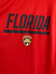 Florida Panthers nhl hockey polyester Fanatics red  shirt men's XL   NEW