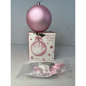 Pearhead Tiny Ideas Baby's Print Ball Ornament - Christmas Decor Pink Holiday - Picture 1 of 9
