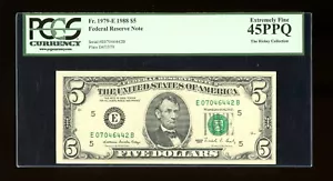 DBR 1988 $5 FRN Richmond Fr. 1979-E PCGS 45 PPQ Serial E07046442B - Picture 1 of 2