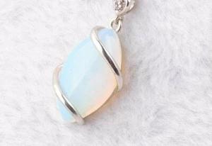 Collana ciondolo vera pietra di luna naturale con GARANZIA argento 925 NUOVA - Foto 1 di 3