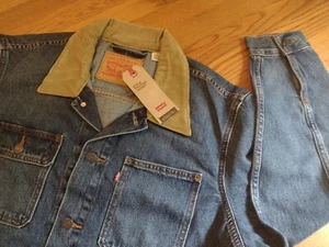 NWT, Levis Men's Trucker Jean Jacket Red Tab Cotton Denim Button Down Coat - Picture 1 of 10