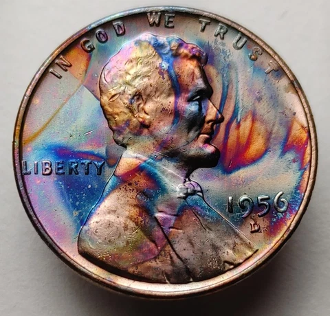 1956 D wheat cent monster toned unc us coin Lincoln wheat penny #256 Cover