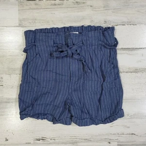 Sonoma Shorts Womens Medium Blue Striped Elastic Waist Pull On Comfort Pockets - Picture 1 of 5
