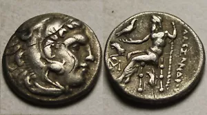 Rare Ancient Greek silver coin Alexander Macedonian King, Abydos, Heracles, Zeus - Picture 1 of 4