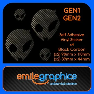 BMW S1000RR Alien Head Decals BLACK CARBON FIBRE Stickers GEN 1 gen 2 - Picture 1 of 1