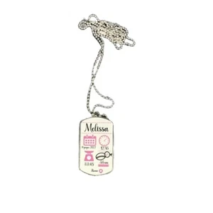 Collana nascita bimba con piastrina ricordo stile militare idea regalo - Foto 1 di 1