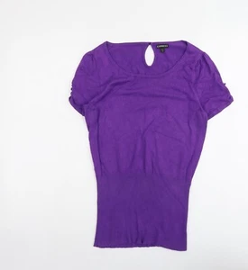 Express Womens Purple Boat Neck Acrylic Blend Jumper Size S - Picture 1 of 10