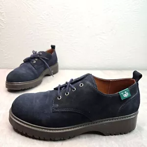 Scarpe eleganti Oxford donna 8,5 blu navy scamosciate Y2k retrò preppy lavoro chunky derby - Foto 1 di 11