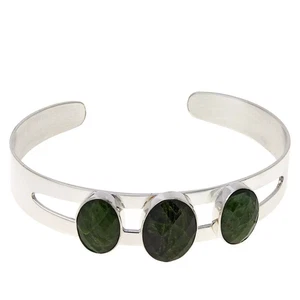 Brazalete Jay King plata esterlina cromo verde diopsido. 6-3/4" - Imagen 1 de 2