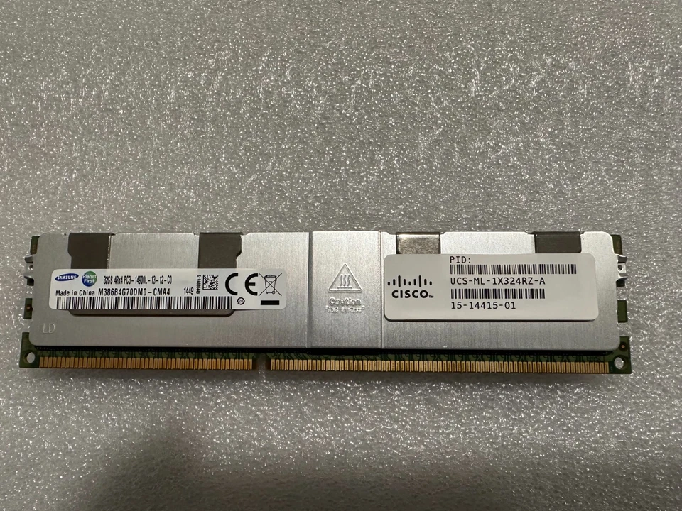 Cisco Genuine 32GB 4Rx4 PC3-14900L DDR3 1866MHz 1.5V ECC LRDIMM Memory RAM 1x32G - Image 1 of 1
