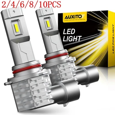 AUXITO H10 LED Fog Driving Light Bulbs Kit 9145 9140 White Super Bright 2/6/10x - Image 1 of 4