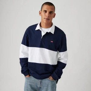 Levi's Men's Rugby Relaxed Fit Long Sleeve Polo Shirt - Picture 1 of 3