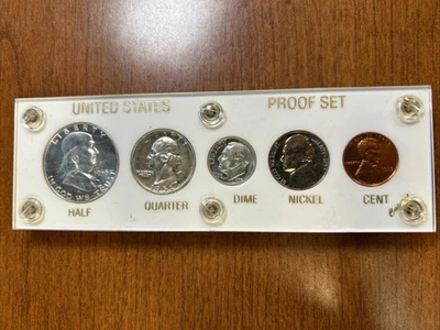 Juego de prueba de Estados Unidos 1953 medio dólar Franklin cuarto de dólar Washington centavo Roosevelt etc. Foto 1 de 4