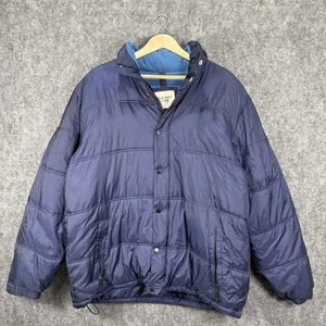 Old Navy Men’s Puffer Jacket XL Blue Full Zip Quilted Winter Coat - Picture 1 of 10