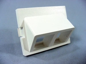 Leviton White MOS Wallplate 2-Port Angled Quickport 45° Adapter Module 41294-2QW - Picture 1 of 5