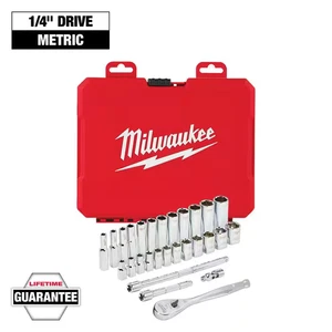 1/4 In. Drive Metric Ratchet and Socket Mechanics Tool Set (28-Piece) - Picture 1 of 11