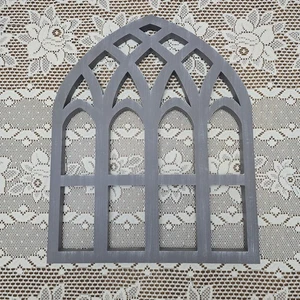 Cathedral Arch 21" x 17" Wall Decor Rustic Gray Weathered Frame Gothic Farmhouse - Picture 1 of 7