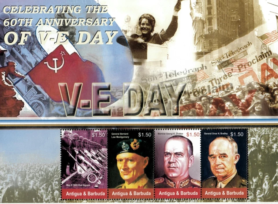 Antigua 2005 - V-E Day Anniversary - Sheet of 4 Stamps - Scott #2823 - MNH - Image 1 of 1