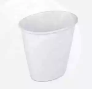 1.5 GALLON PLASTIC TRASH CAN Small Narrow Oval Garbage Bin Waste Basket White - Picture 1 of 5