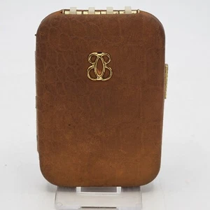 Buxton Schlüsseletui gold Leder Hartschale hellbraun Milano Rindsleder - Bild 1 von 7