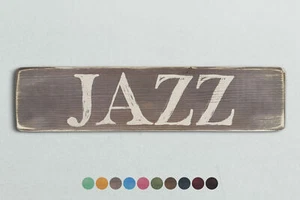 Letrero de madera estilo vintage JAZZ. Shabby Chic Retro Hogar Regalo - Imagen 1 de 2