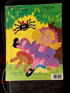 VINTAGE 1989 LITTLE MISS MUFFET FARBE WELTPRESSE RAHMEN-TABLETT PUZZLE - Bild 1 von 1