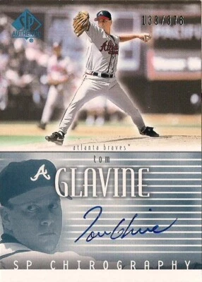 TOM GLAVINE 2002 UD SP Chirography  Authentic Autograph /376 HOF Atlanta Braves - Image 1 of 2