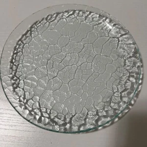 Vintage Textured Glass Plates Set of 4 Round Clear Small Salad Plates - Picture 1 of 4