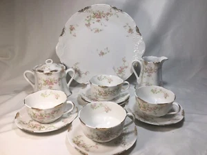 (11 Piece) Warwick China USA 'Old Abbey' w/Gold Daubs Partial DESSERT SET For 4 - Picture 1 of 12