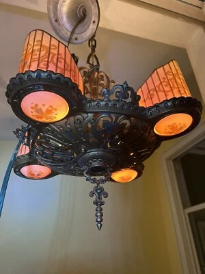 Williamson Beardslee ар-деко 4 света скольжения абажур крепление оригинальный Бесплатная доставка - Изображение 1 из 4