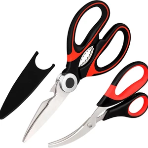 2-Pack Heavy Duty Kitchen Scissors Stainless Steel Multi Purpose Shears - Picture 1 of 7