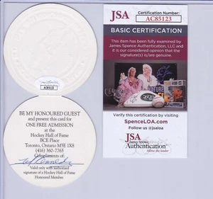 Ted Kennedy Autographed Hockey Hall of Fame Pass 6 JSA - Picture 1 of 1