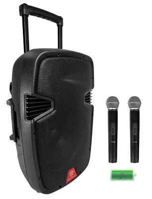 Rockville RAM12BT 12" Rechargeable Powered 600W DJ PA Speaker, 2 Mics, Bluetooth - Image 1 of 4