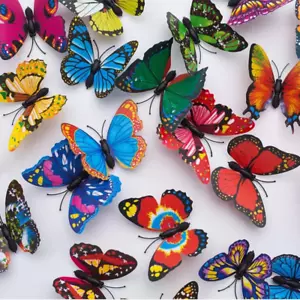 Garden Butterfly Stakes Decor - 30Pcs 7Cm Butterfly Ornaments, Indoor & Outdoor - Picture 1 of 9