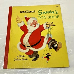 Vtg Xmas Walt Disney's Santa's Toy Shop Little Golden Book D16 by Al Dempster - Picture 1 of 12