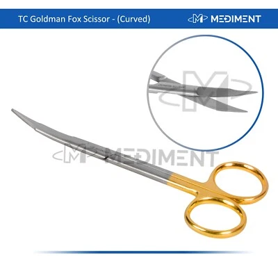 Tijera CURVADA TC Goldman-Fox tejidos de recorte dental, sutura de corte Foto 1 de 4