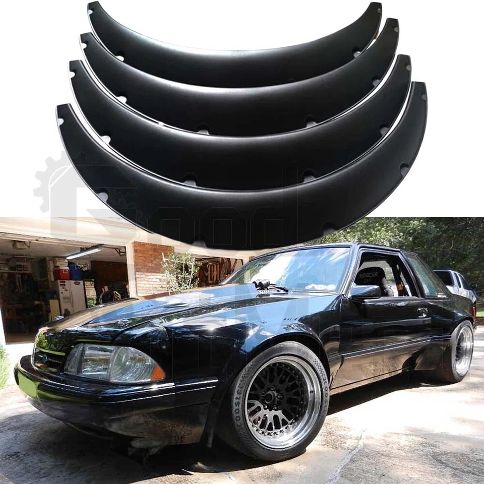 For Ford Mustang Foxbody 78-93 4.5" Fender Flares Wheel Arch Extra Wide Body Kit Foto 1 de 4