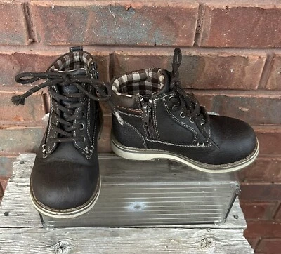 Eddie Bauer Quantum Toddler Lace Up Side Zip Boots Coffee Brown Size 9 M Shoes - Image 1 of 4