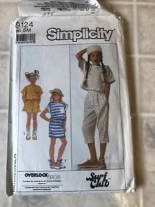 Sewing Pattern Simplicity 9124 Girls Top, Pants, Shorts, Skirt- Size Small FF - Picture 1 of 3