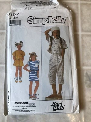Sewing Pattern Simplicity 9124 Girls Top, Pants, Shorts, Skirt- Size Small FF - Image 1 of 3