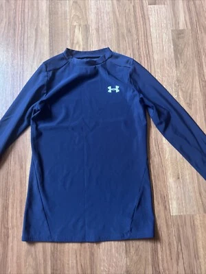 Under Armour Athletic Shirt, Heat Hear, YLG, Dark Blue, Used Condition - Image 1 of 2