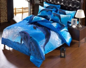 6-Pcs. Polycotton Full Duvet Cover Set in Blue & White for Comforter - Picture 1 of 4