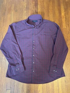 Mizzen+Main Leeward Dress Shirt Mens XL Red Plaid Trim No Tuck Performance Shirt - Picture 1 of 7