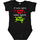 Inktastic If Mom Says No, Mimi Says Yes Baby Bodysuit Funny Grandmother Grandma