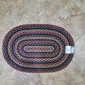 NEW, IHF Blackberry 20 X 30 Oval Braided Rug - Picture 1 of 4